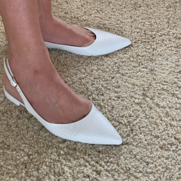 Bruglia Shoes Bruglia White Slingback Flats Shoes Italy New 35